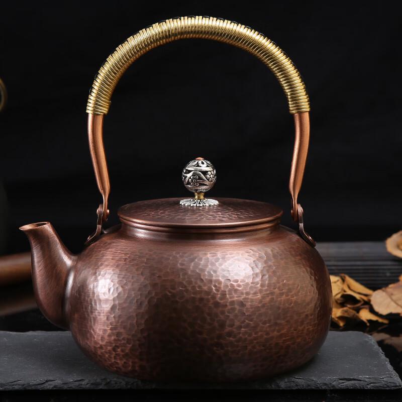 Vintage Chinese Hammered Copper Tea Kettle