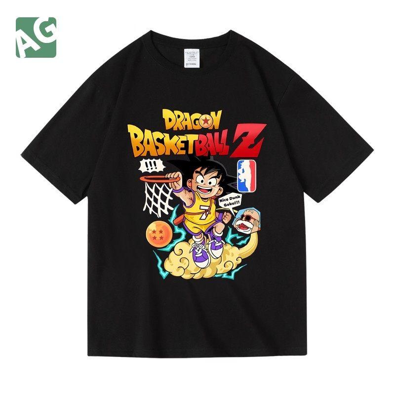 Wukong Dragon Ball Anime Tshirt Pure Cotton Childrens Parentchild Outfit Mens and Womens Round Neck Short Sleeved Shirt