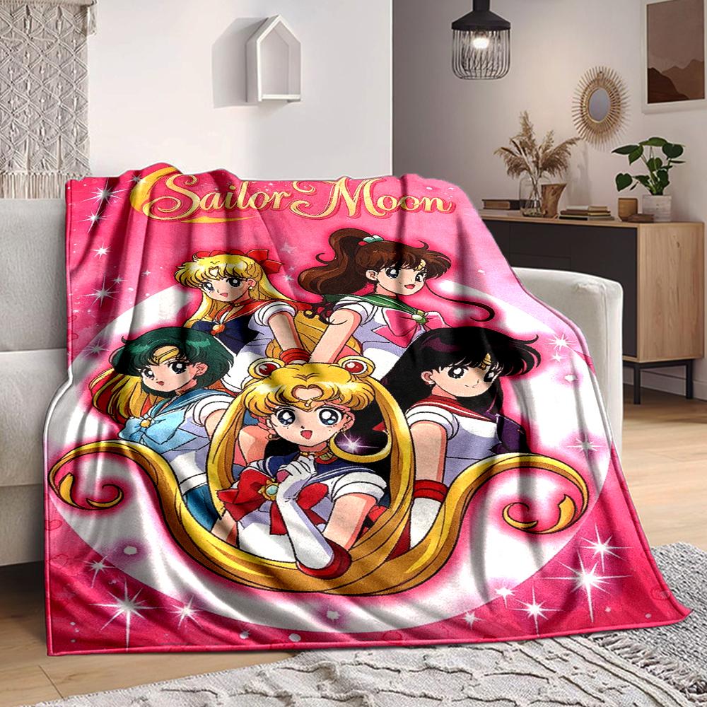 1Pc Sailor Moon Adventures Blanket Soft And Comfortable Casual Warm Camping Travel Christmas Halloween Xmas Gift Em92858