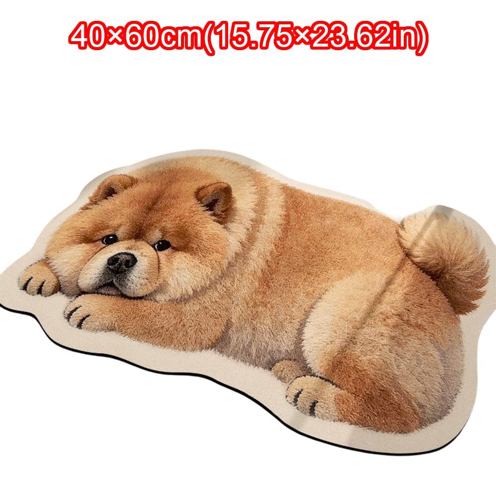 Pet Theme Rug Dog Shaped Rug Special-shaped Animal Floor Mat Cute Puppy Print Rug Bedroom Decor