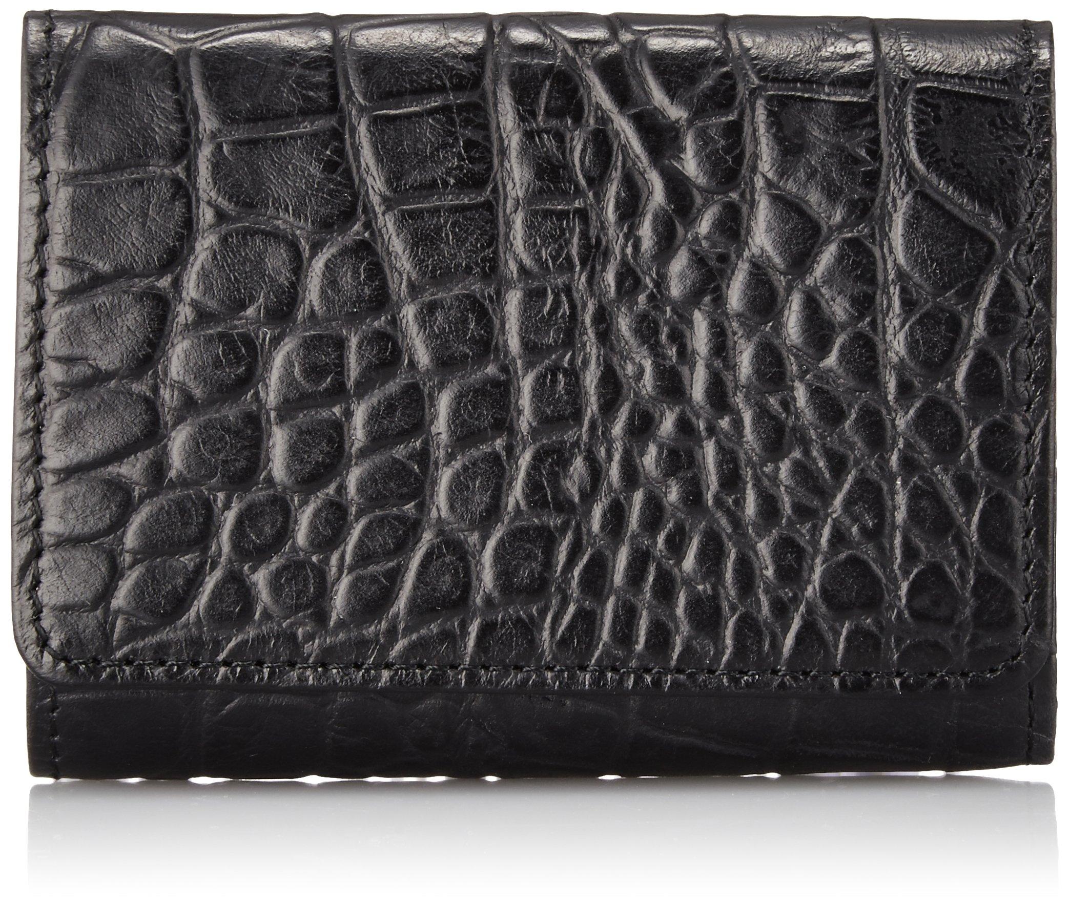 

Romeo Crocodile Tri-fold Wallet in Black
