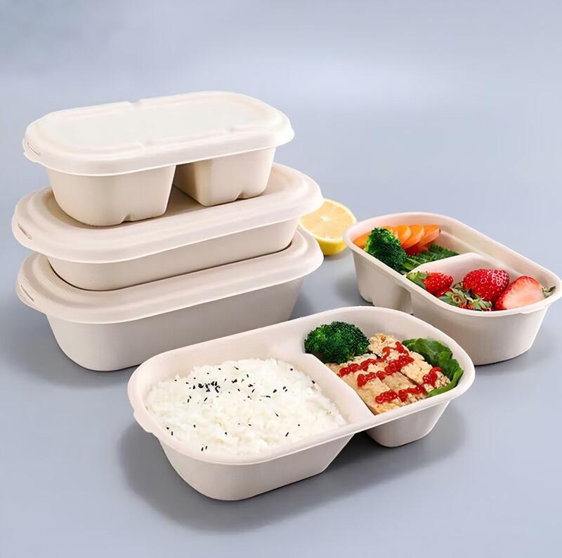 

Biodegradable Sugarcane Pulp Double Compartment Meal Boxes