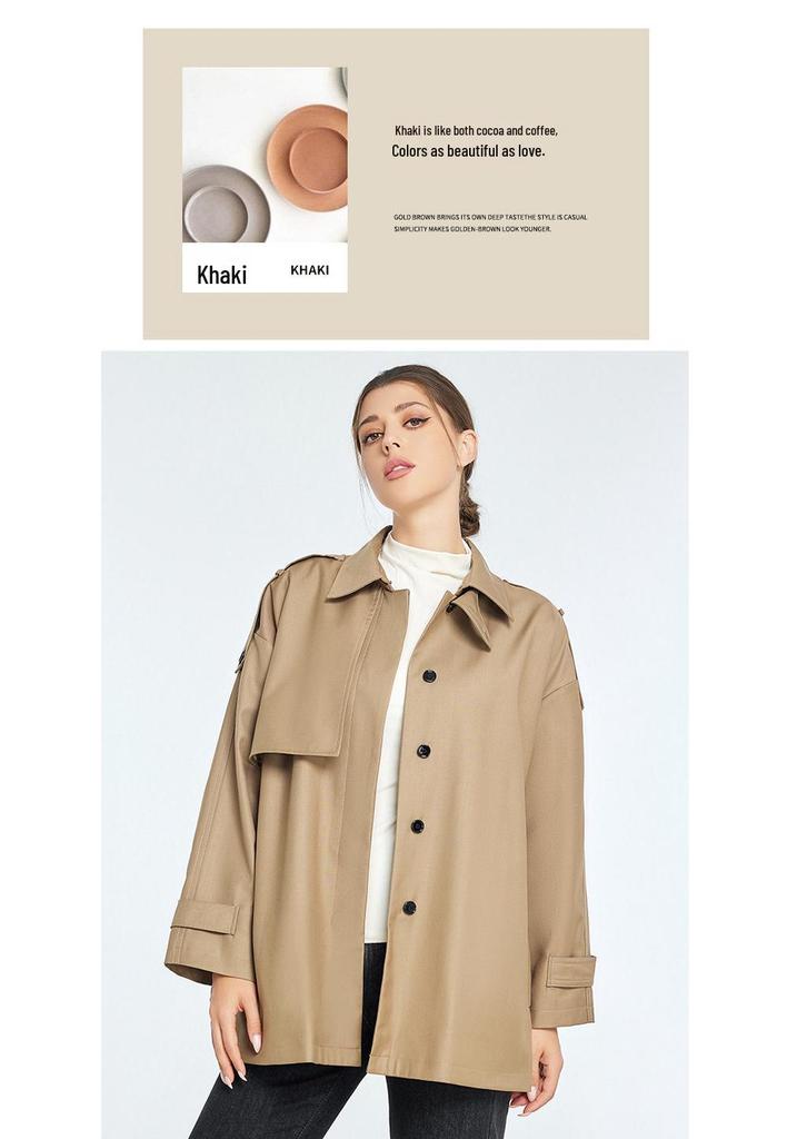 Available: Nan You Women's Asymmetric Trench Coat - 2026 Spring/Autumn Collection, Petite Size, Versatile and Stylish.