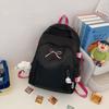 Casual Student Schoolbag Solid Color Korean Style School Bag Sweet Bow Backpack  Unisex