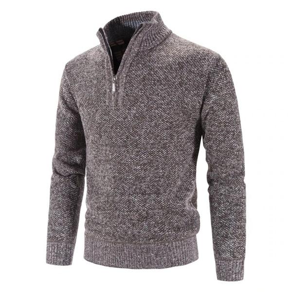 Autumn and Winter Men's Knitted Sweater Winter High Quality Half Turtleneck Sweater Knitwear