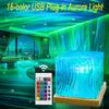 LED Ocean Wave Projector Light Aurora Lamp 16 Colors RGB Night Lights Auto Rotating USB Plug Kids Adults Gift Home Room Decor