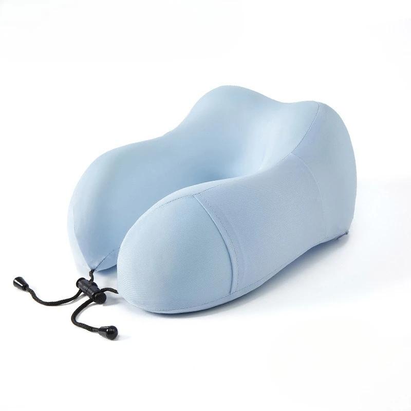 Portable Cooling Ice Silk Memory Foam U-Shaped Neck Pillow - Cervical Support for Office Nap, Flight & Summer Travel