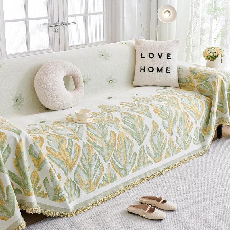 Chenille Tassel Sofa Towel Blanket Four Seasons Universal Sofa Cover Anti Cat Scratch Full Cover Blankets for Office Bed Camping