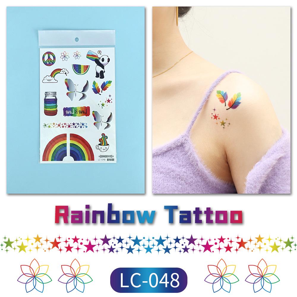 Proud Day Waterproof Rainbow Sports & Camouflage Tattoo Stickers for Arm and Face