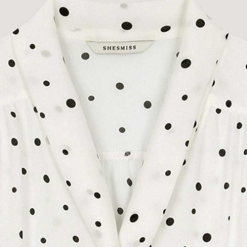 Ea S miSS Bluză cu cravată și șifonări la gât Swwblo22540 Ow