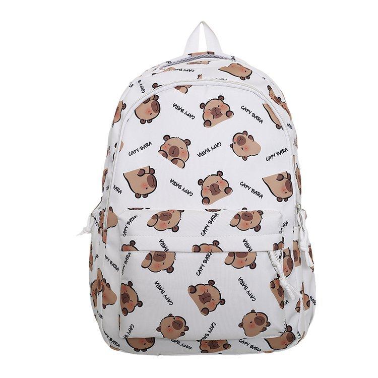 Schoolbag Backpack Female Japanese Cute Cartoon Kapibara Schoolbag Female Large Capacity Junior High School Student Backpack