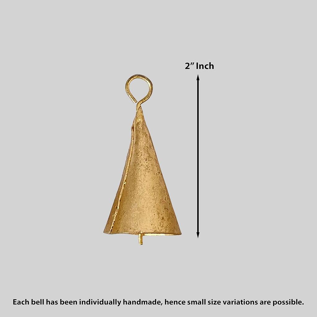 Rustykalne Złote Metalowe Dzwonki Stożkowe, 20 szt., 2-calowe Antyczne Dzwoneczki Jingle Bells do DIY Dzwonków Czarownic, Ozdób Świątecznych Boho i Dekoracji Farmhouse