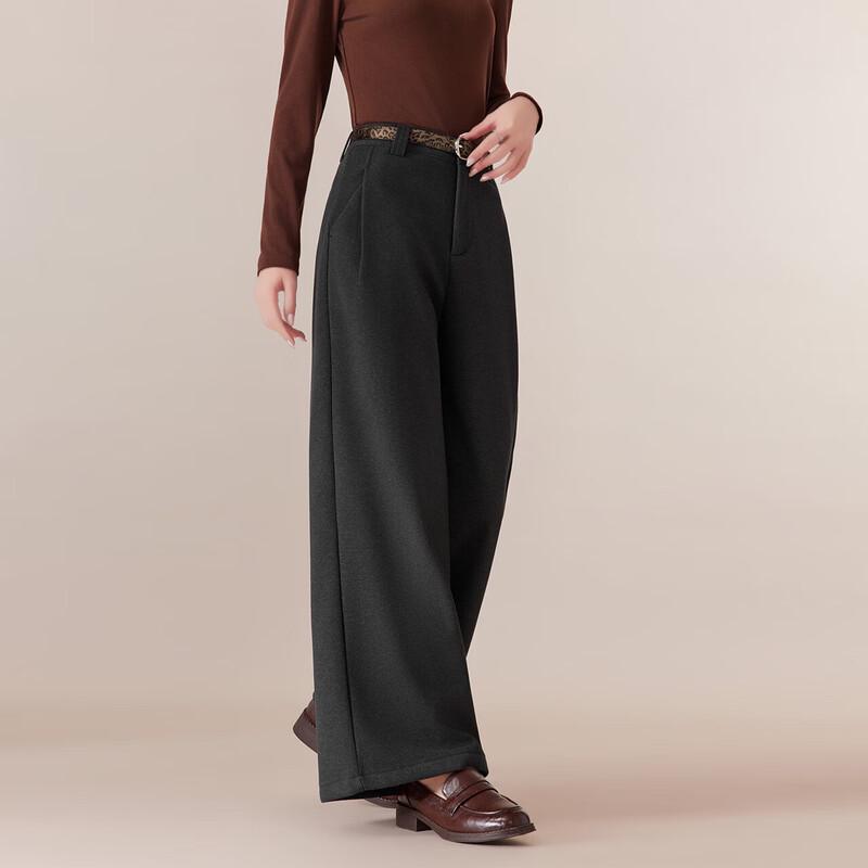 IEF 2025 Winter Korean Style Wool Wide-Leg Pants