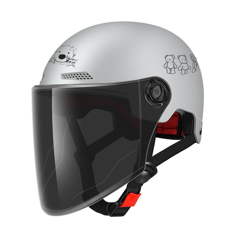 Cycling Helmet Electric Vehicle Women's Autumn and Winter Warm Motorcycle Men's Safety Hat Summer Four Seasons Half Helmet