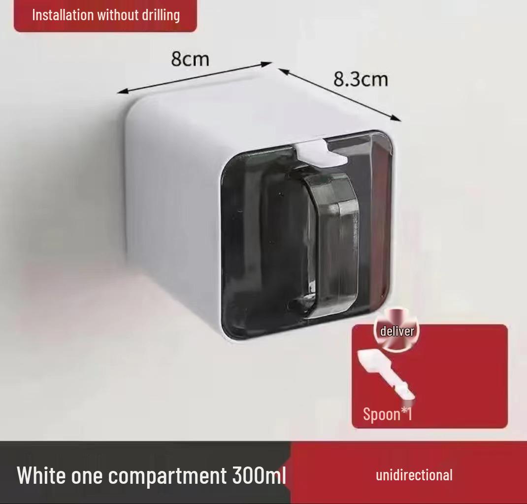 

Wall-Mounted Punch-Free Multi-Compartment Seasoning Storage Box