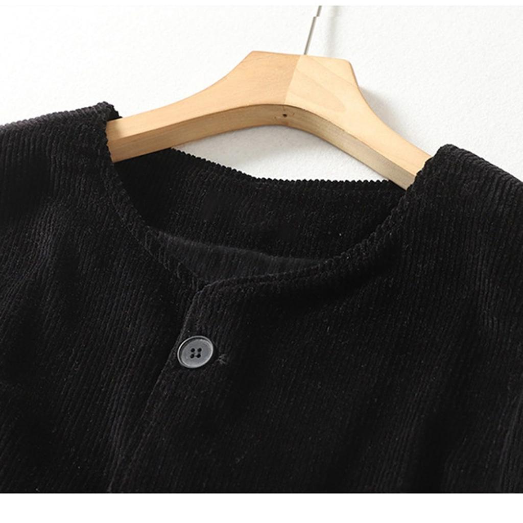 Women's  Fashion Solid Color Round Neck Sleeveless Pocket Button Vest Jacket