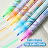 Double-ended Magic Color-changing Highlighter Double-color Stackable Fluorescent Pen  Student