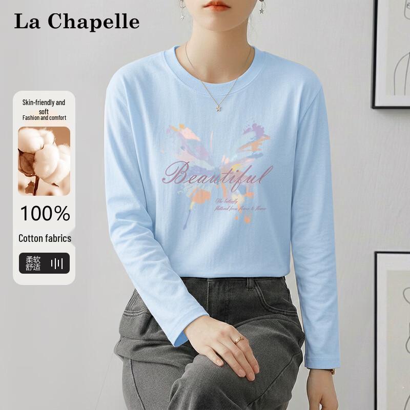 La Chapelle Women s Butterfly Print Long-Sleeve T-Shirt XL