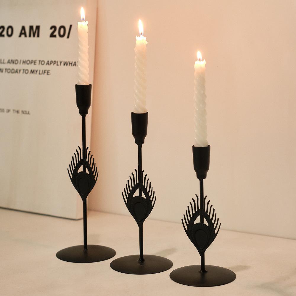 Domowe Światło Luksusowe Retro Rekwizyty na Romantyczną Kolację przy Świecach Dekoracja Stołu Świeczniki Ozdoby