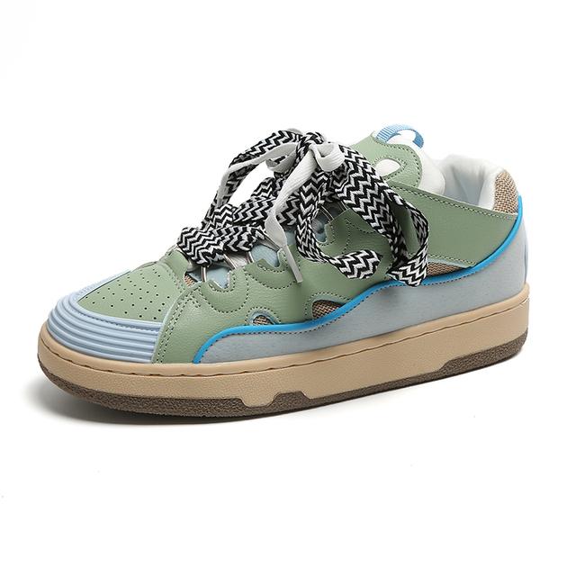 Casual Shoes Thick Shoestring Flat Comfortable Shoes Men 'S Spring Fashion Tennis Sneakers P25d50