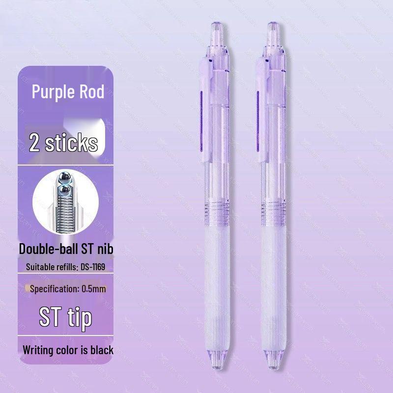Zhibi DS-0179 Push-Type Gel Pen 0.5mm, Black, Quick-Drying, Silent, Smooth Tip for Practice.