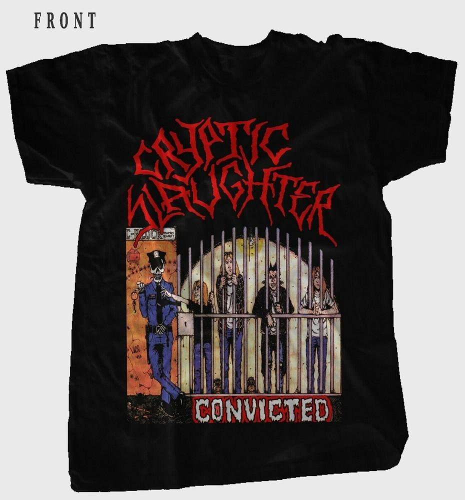 

Ретро Футболка Convicted Cryptic Slaughter Классическая Унисекс Черный S-5XL 1J0014 Унисекс Футболка XL