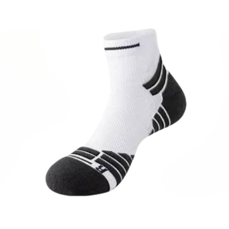 

Мужские утолщенные носки для марафона с полотенечным подошвом, профессиональные, для бега, баскетбола, бадминтона, до середины голени 1 pair белый/чёрный