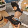 Women's Thick Heel Sandals, Solid Color Open Toe Summer High Heels, Women's Thick Heel, Casual Open Toe Summer Shoes, All Competition Outdoor Sandals