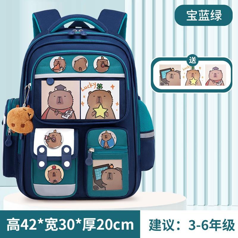 School Bag for Primary School Students, Grade 12 and 6 Girls, Cartoon Spine Protection and Burden Reduction, Backpack for Children Aged 12