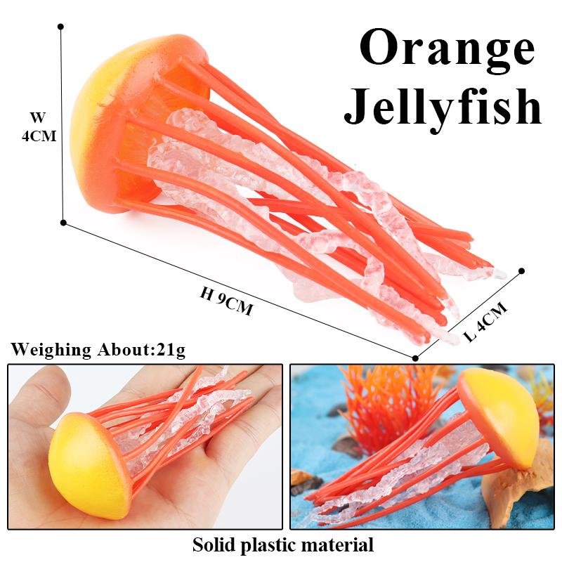 Oenux Ocean Starfish Sea Anemone Coral Jellyfish Squid Shrimp Crab Shark Animals Model Action Figures PVC Miniature Kid Toy Gift