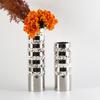 Modern Light Luxury Ring Leather Metal Flower Ornaments Model Room Art Large Diameter Flower Vase Soft Decorations