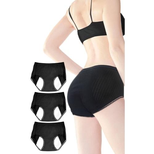 

baby-mine Sanitary Panties, 3-Piece Set [Supervised by Period Pain Care Experts] Cotton Period Panties for Women, Sunur