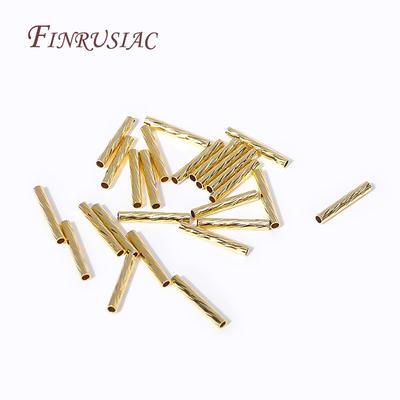 1.5X10MM Brass Metal Straight Tube Beads 18K Gold Plated Hollow Tube Beads Jewelry Connectors,DIY Jewelry Making Accessories