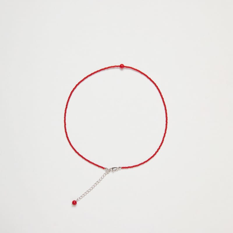 DEFINE OTHER MONET Beads Necklace (Deep Red)