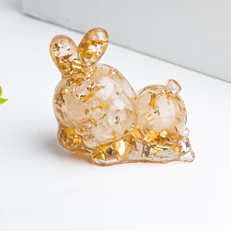 Crystal Rabbit Figurine Gift For Home Office Decor With Natural Gemstone Material
