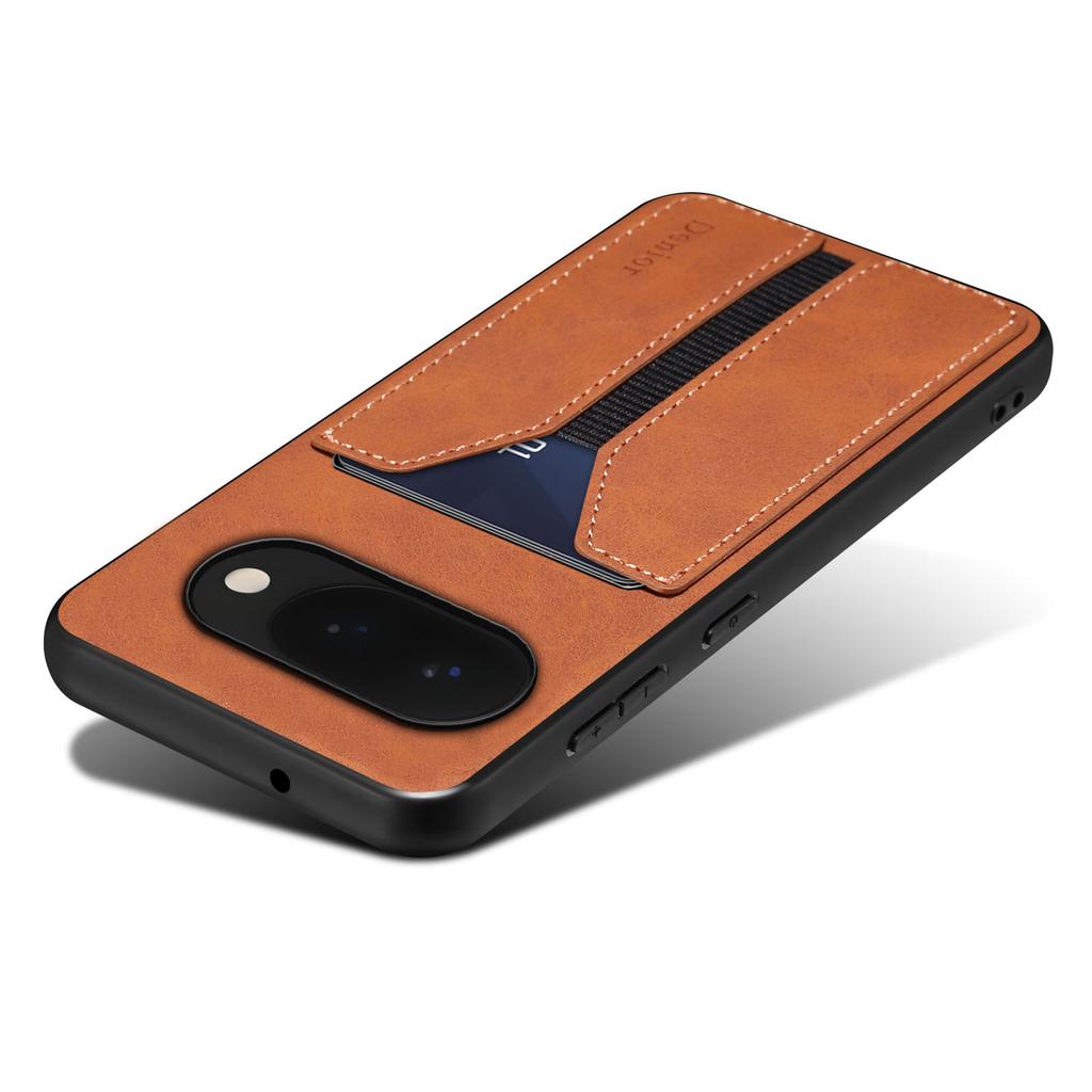DENIOR For Google Pixel 10a Case Elastic Card Holder PU Leather + TPU + PC Phone Cover