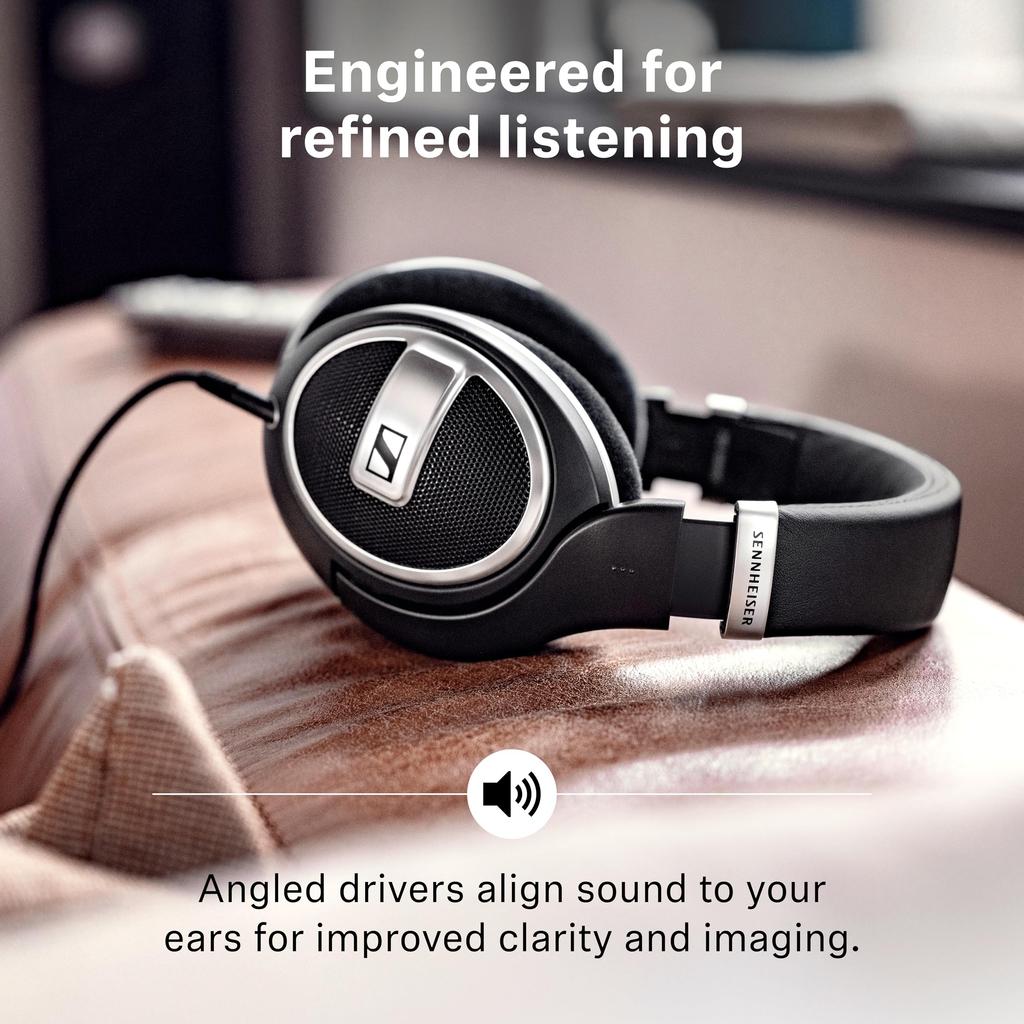 Sennheiser HD 599 SE Studio Premium Natural and Balanced Sound Comfortable Suitable for and Black Open-Back Headphones, Wired, Design, Quality, Fit,
