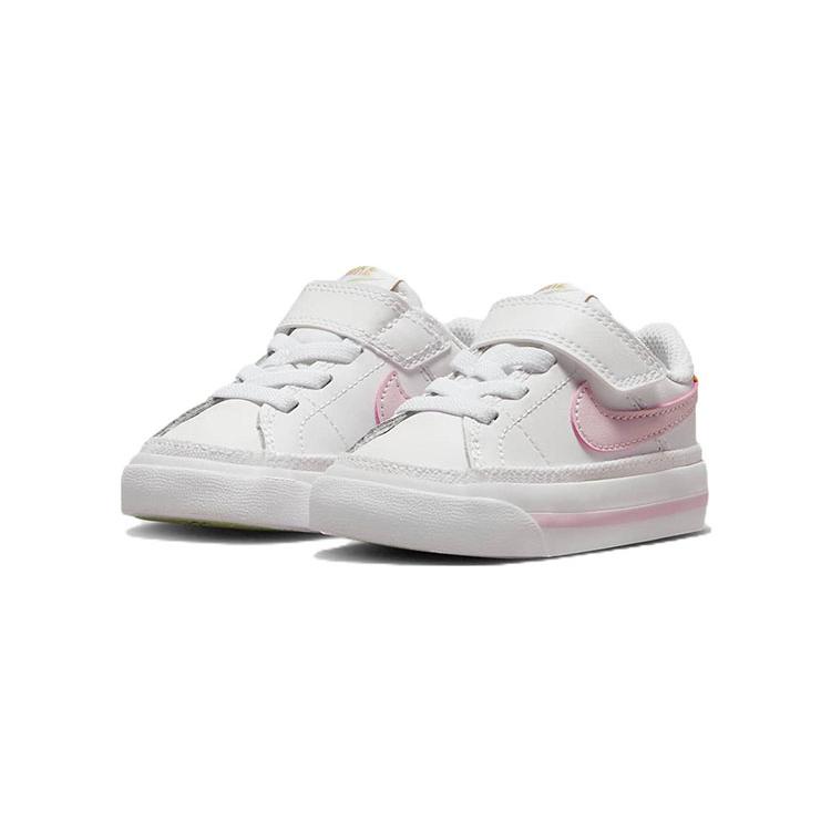 Nike Court Legacy Abrasion Resistant Low top Skateboard Shoes White Pink Baby DA5382-115