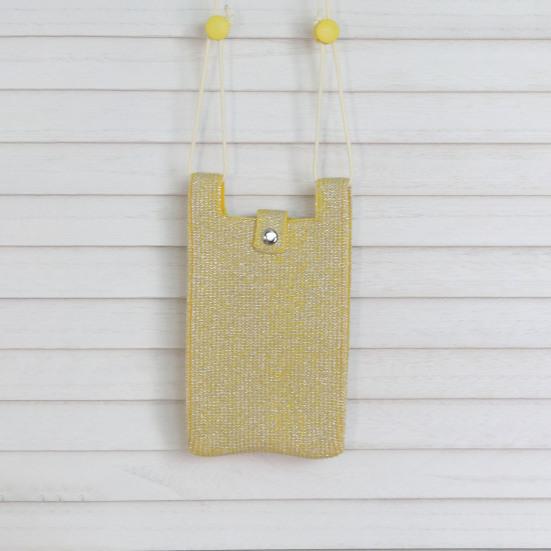 Knitted Mobile Phone Bag Solid Color Shoulder Bag Crossbody Sling Bag with Adjustable Strap for Street Daily Outings Travel Commuting