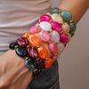 Acrylic Irregular Bracelet Candy Colored Oval Bracelet with Exaggerated Personality Niche Fashion Temperament and Handmade Accessories
