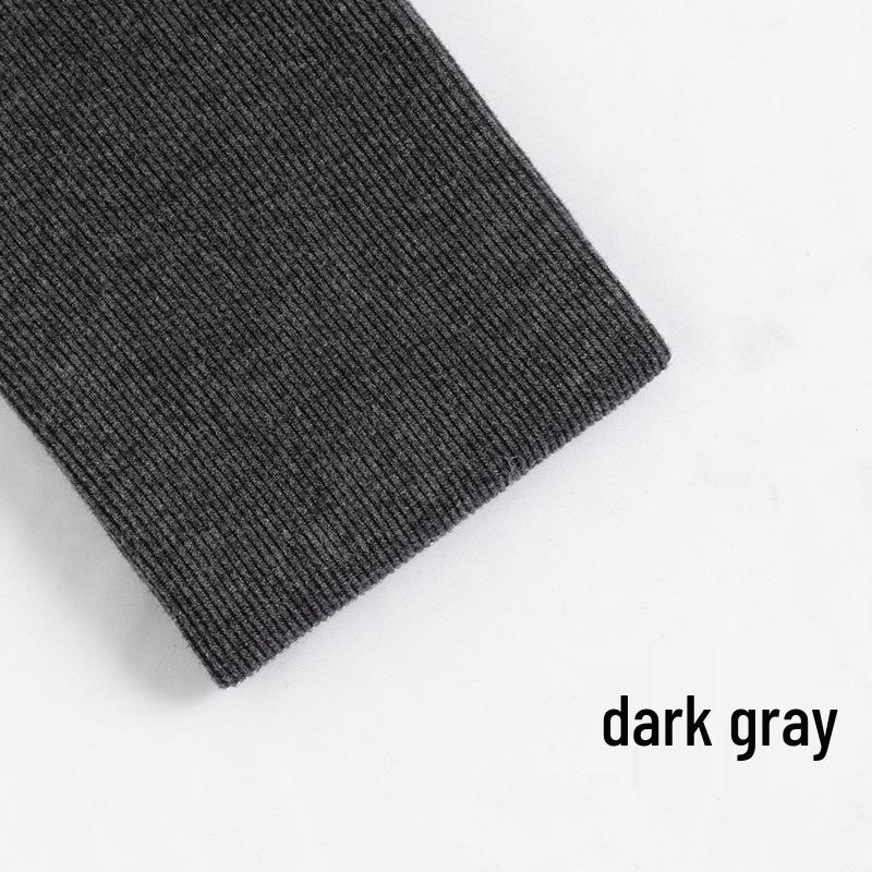 Women's Gray Slim Fit Cotton Leggings - 2025 New Warm Plus Velvet for Autumn/Winter