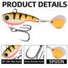 1Pc 5G 8G 11G 14G 17G 20G Spinner Bait Metal Vib Fishing Lure Rotating Tail Vibration Sequins Wobbler Trolling Bait Fishing