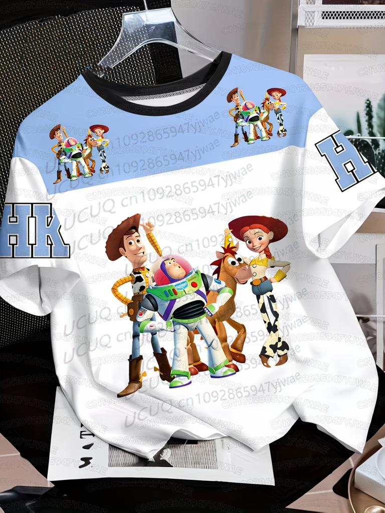 Summer Men's Women's Short Sleeve Buzz Lightyear Jersey Short Sleeve T-shirt Cosplay Casual Boy's Girl's T-shirt Tops