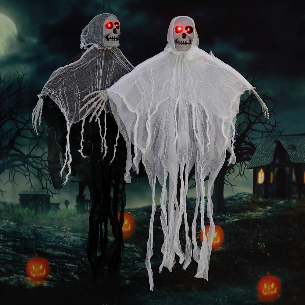 Halloween Hanging Skeleton Ghost Gauze Ornament for Outdoor Decoration