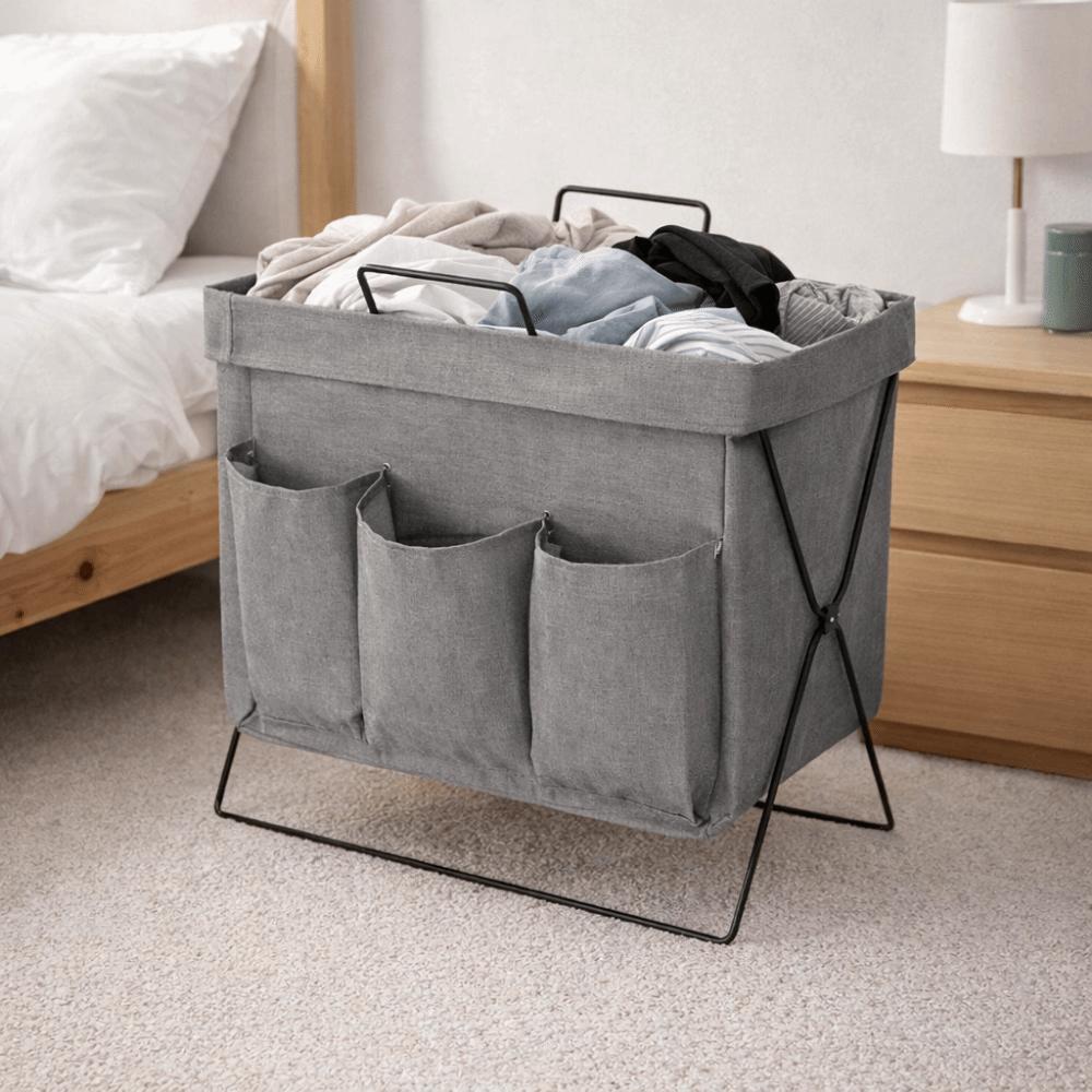 Large Capacity Dirty Clothes Storage Basket Folding Space Saving Snack Clothes Basket with Handle Clothing Storage Basket