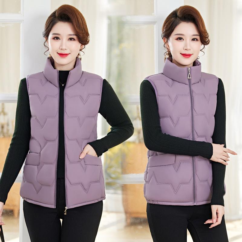 Joker Plus Size Cotton-padded Jacket Vest Female Short Paragraph Outside The Middle-aged Winter Ladies Cotton-padded Jacket Vest Female