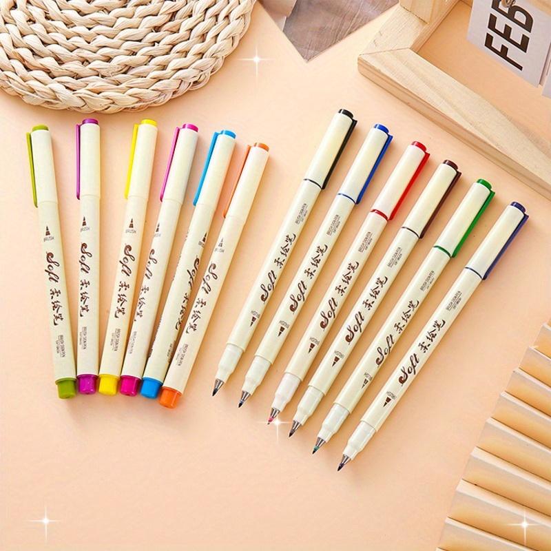 2 Sets/12Pcs Art Markers Creative National Color Soft Head Soft Painting Pen Student Calligraphy Art Hook Hand Account Pen