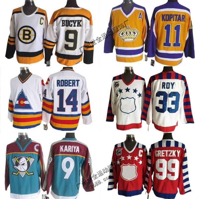 Mens Retro Ice Hockey Jersey Vancouver Canucks St. Louis Blues Los Angeles Kings Cotton Blend Team Fan Apparel