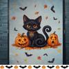 Static Cling Black Cat Window Sticker Removable Window Cling Sticker  Halloween Decor