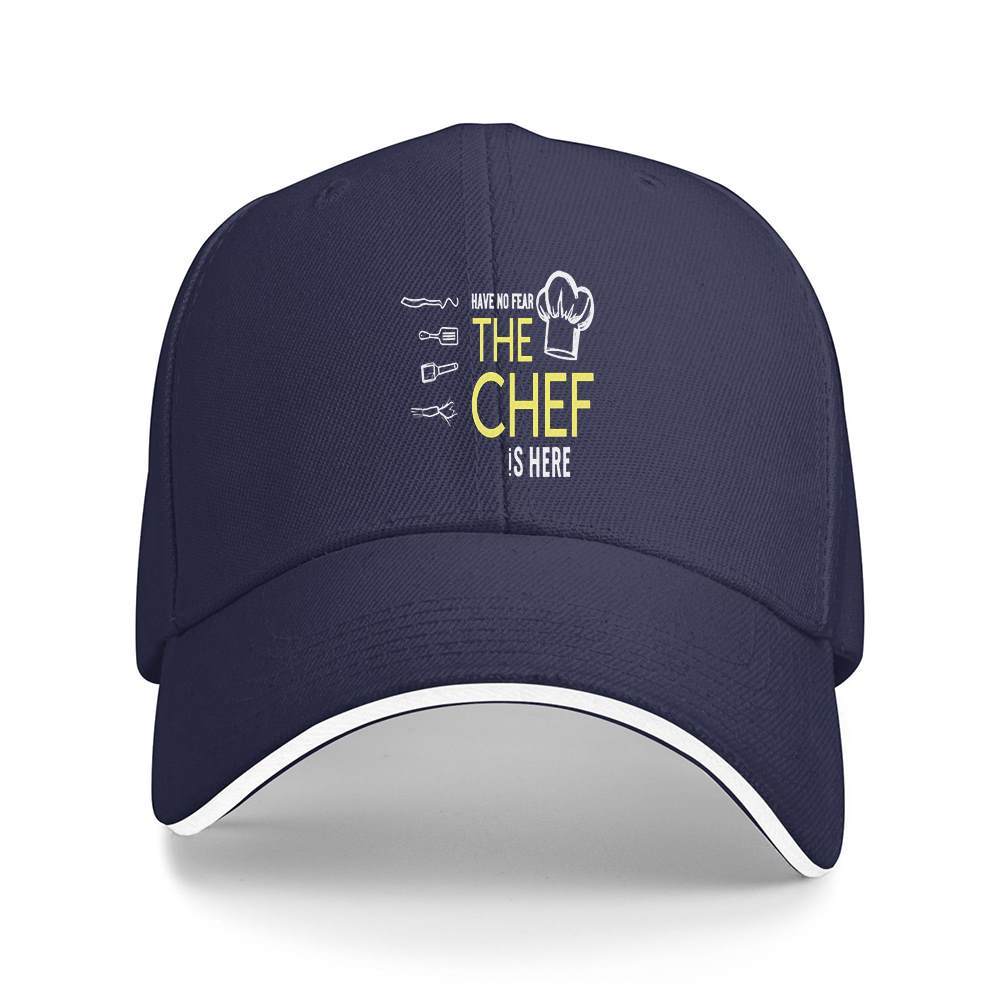 Have No Fear The Chef Is Here Graphic Baseball Cap Polyester Casual Outdoor Sports Adjustable Cap